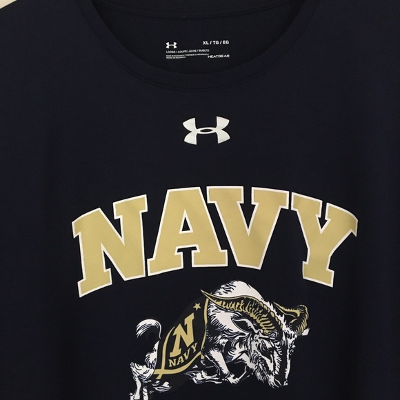 Under Armour HeatGear NAVY Football T-Shirt - Picture 2 of 3